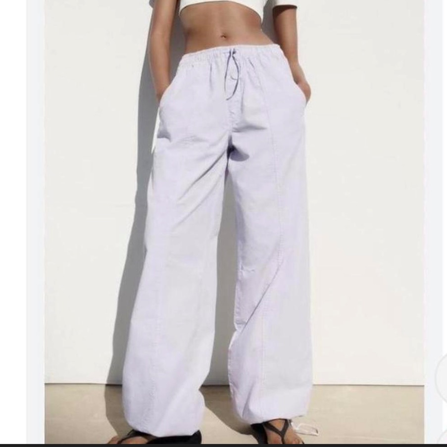 Zara Lavender Parachute Pants Small